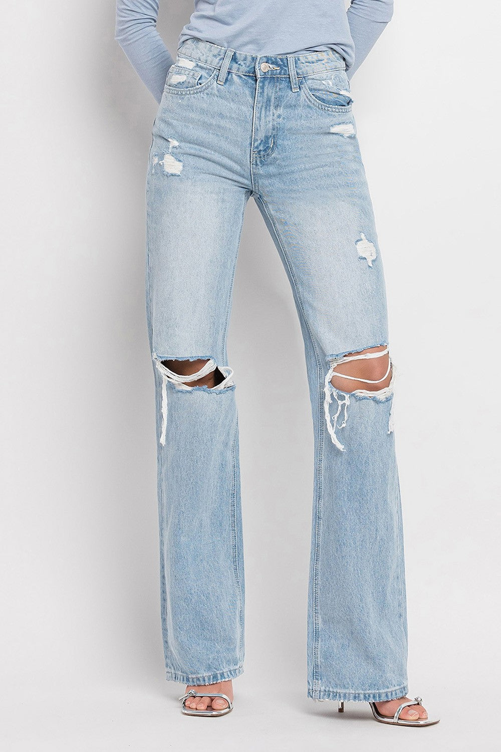 VINTAGE SUPER HIGH RISE FLARE JEANS