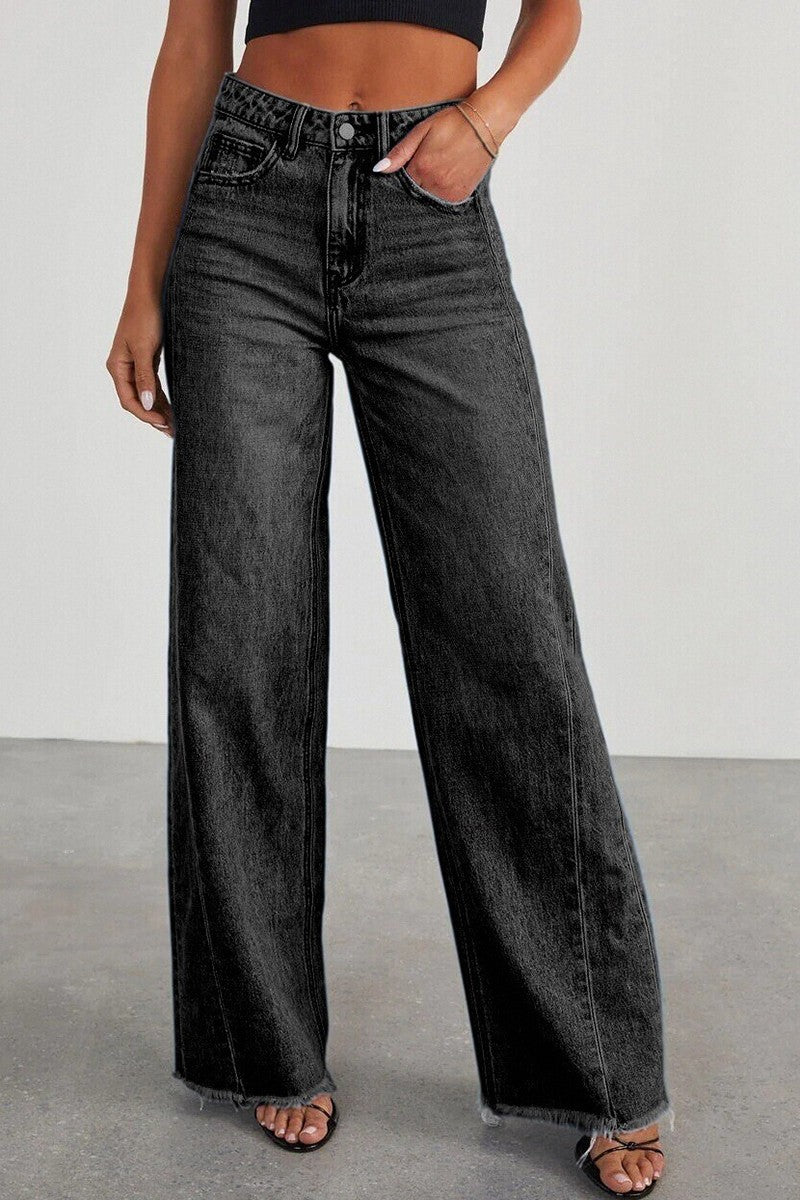EFFORTLESS CHIC WIDE-LEG JEANS IN BLACK