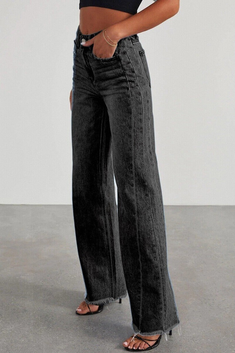 EFFORTLESS CHIC WIDE-LEG JEANS IN BLACK