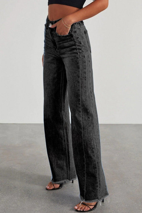 EFFORTLESS CHIC WIDE-LEG JEANS IN BLACK