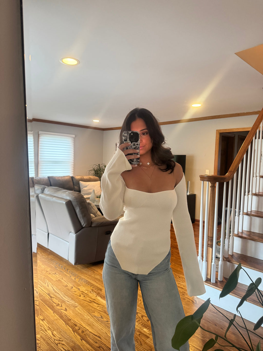 COZY CLOUD KNIT SWEATER IN WHITE