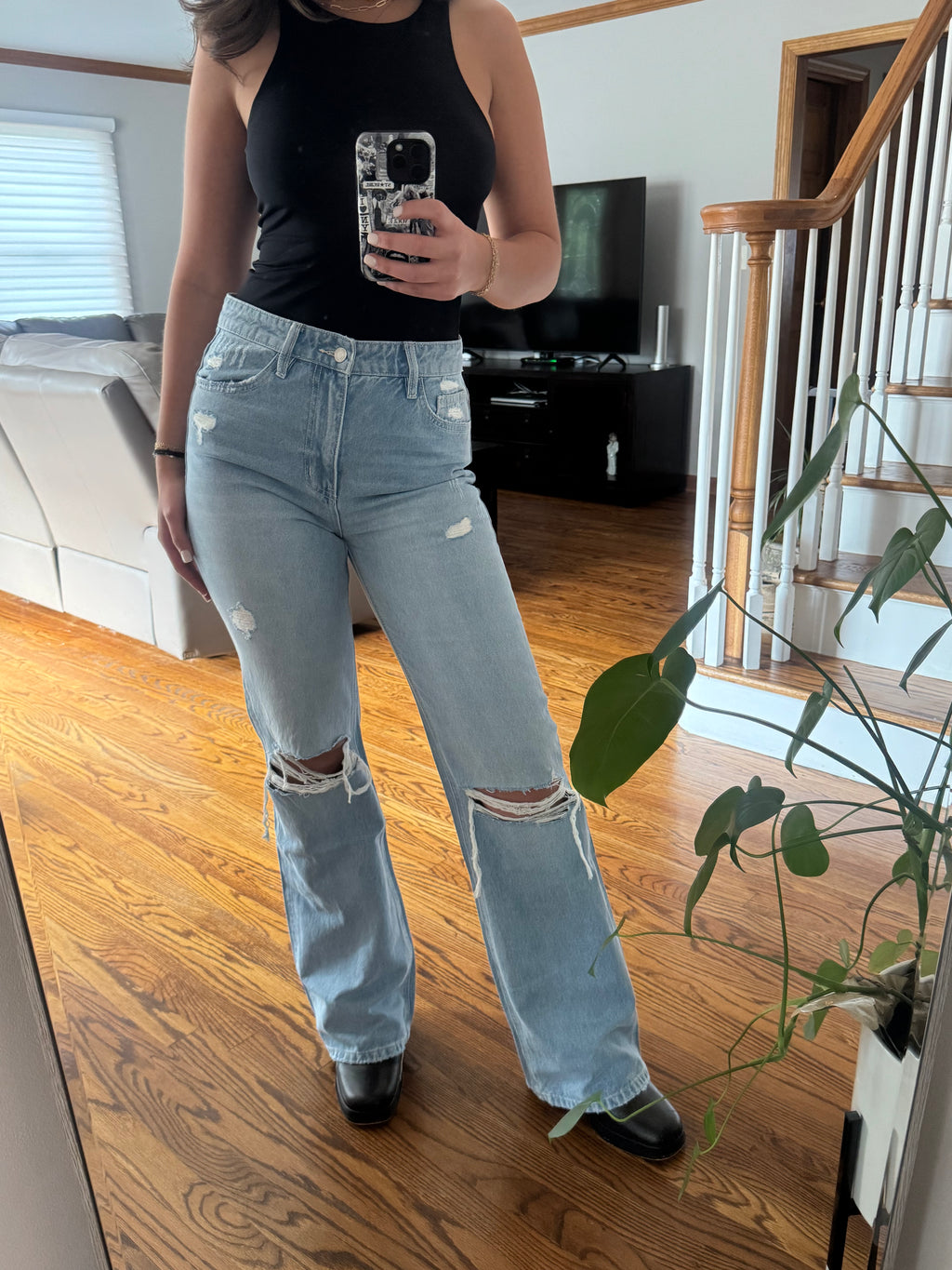 VINTAGE SUPER HIGH RISE FLARE JEANS