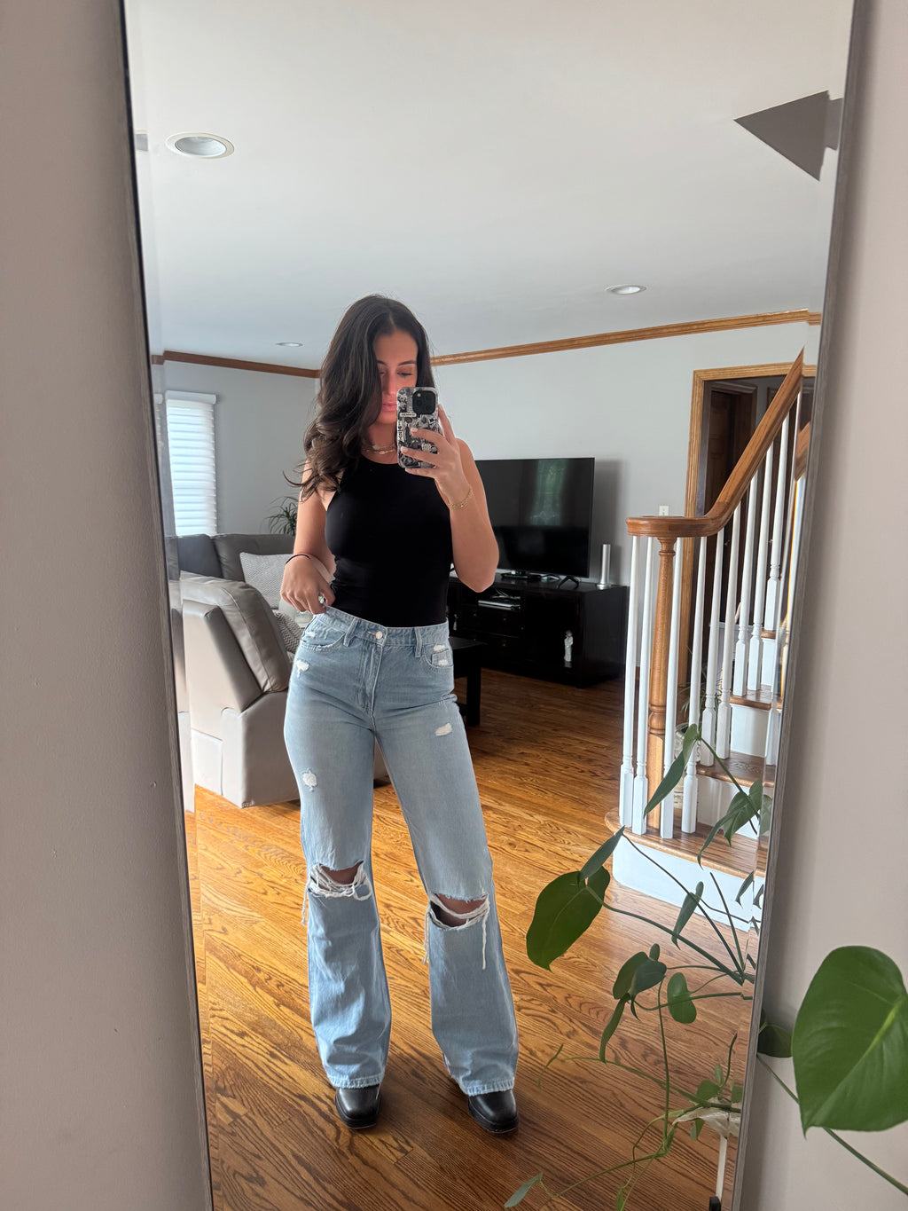 VINTAGE SUPER HIGH RISE FLARE JEANS