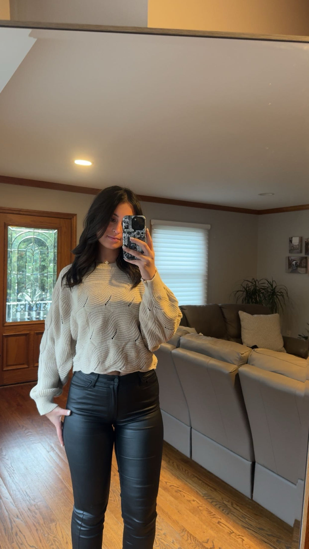 SCALLOPED KNIT SWEATER