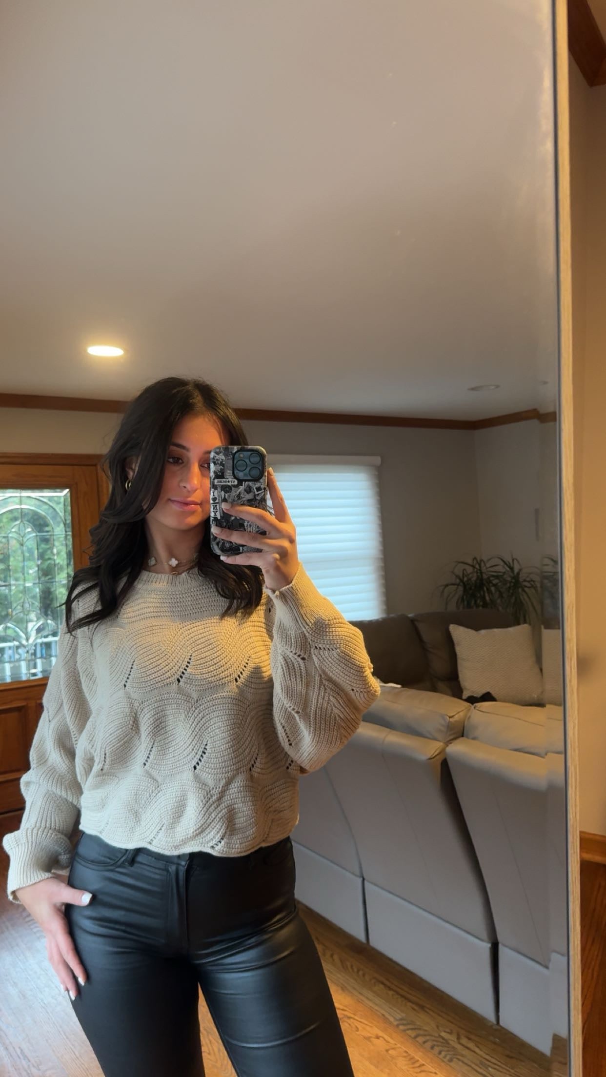 SCALLOPED KNIT SWEATER