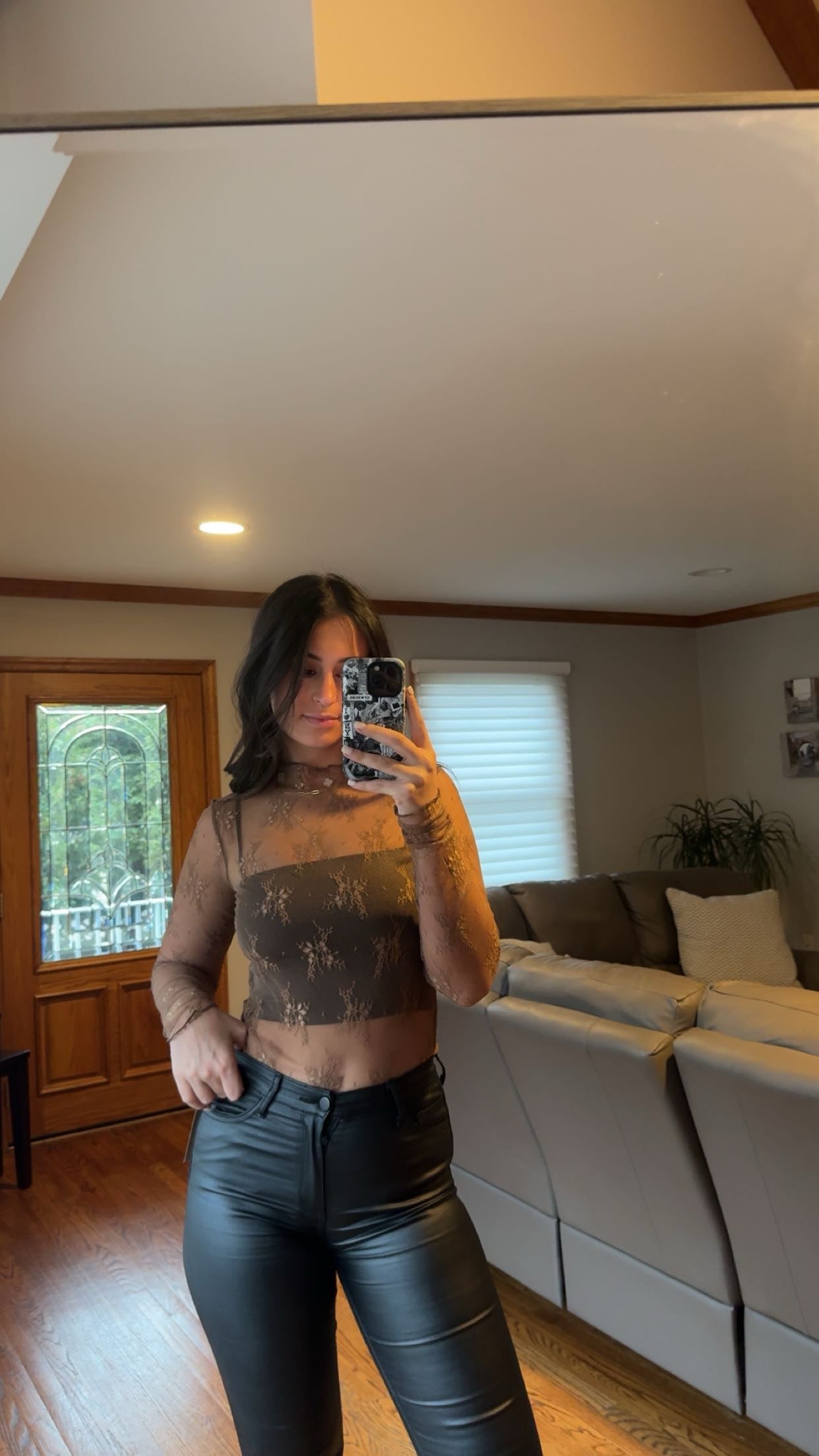 SHEER LACE LONG SLEEVE TOP