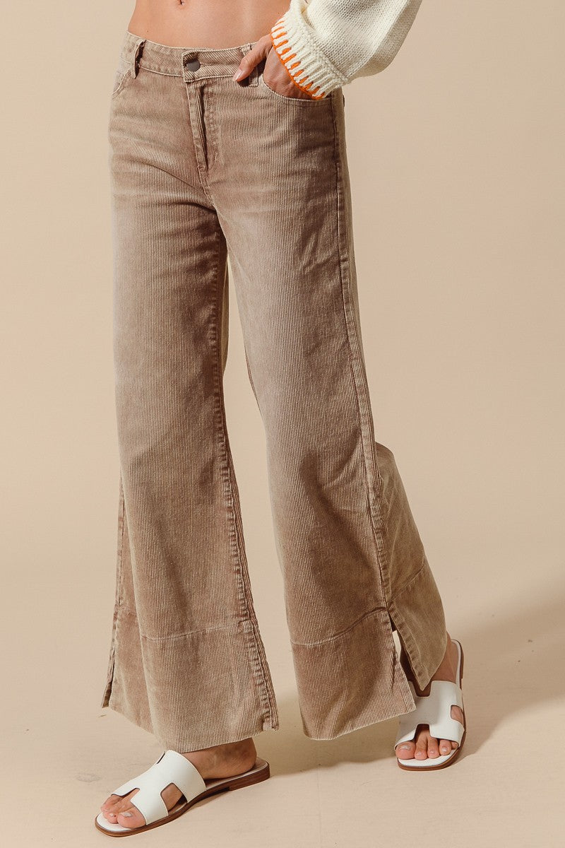 WIDE LEG CORDUROY PANTS